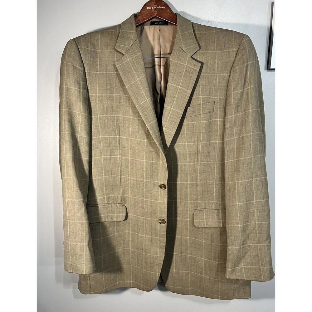 Lauren Ralph Lauren Blazer Size 42L 42‎ Long Wool Brown Two Button Classic